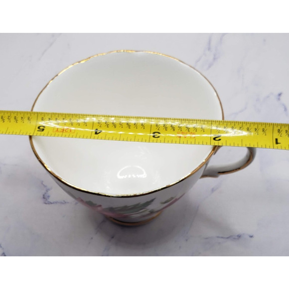 Royal Vale Bone China Pink Floral Tea Cup & Saucer Gold Trim Made In England VTG - Picture 16 of 16
